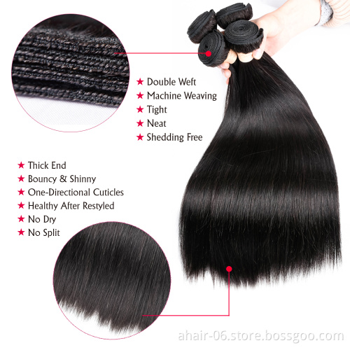 Excellent Material Malaysian Straight  Human Hair Weave Bundles Extension Private Label
